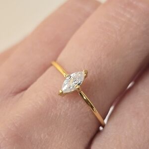 🏷NEW‎ Dainty 18K Gold-plated Marquise Ring